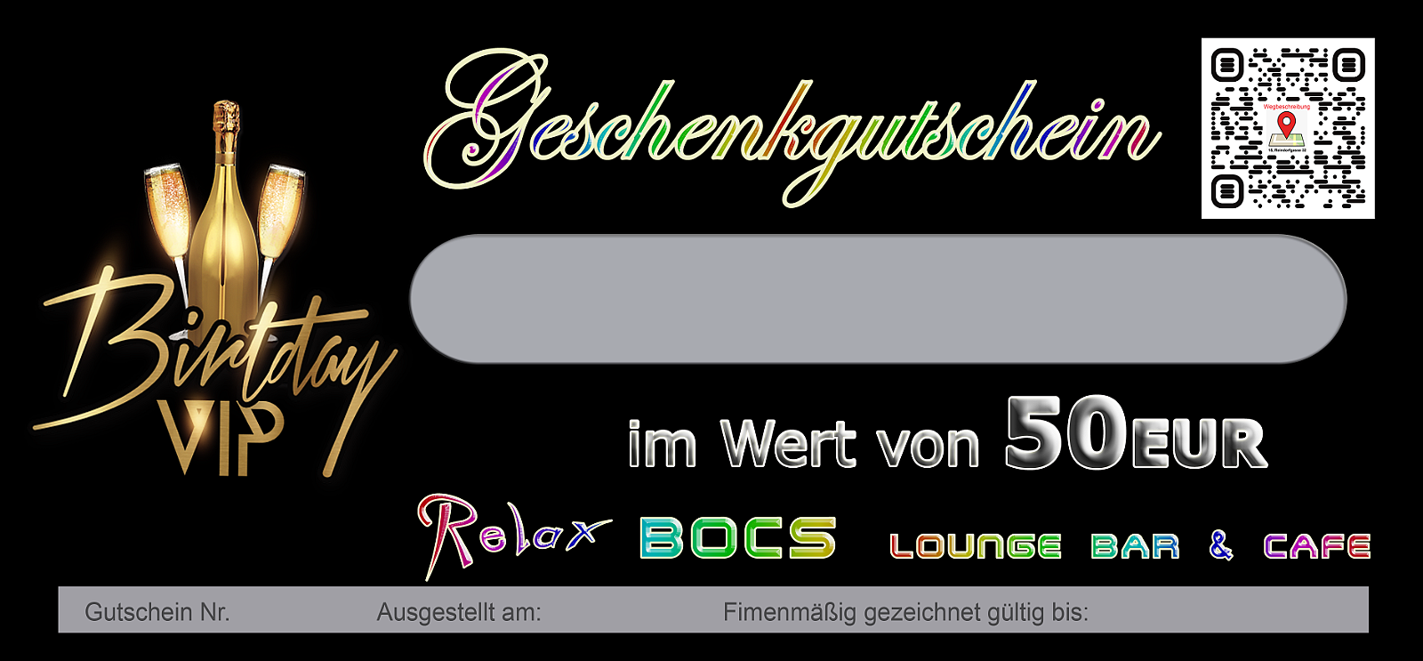 VIP-Geburtsgagsgutschein-50EUR Bestellungen sind Vorort oder in unserem "Online Bestellsystem" möglich.
